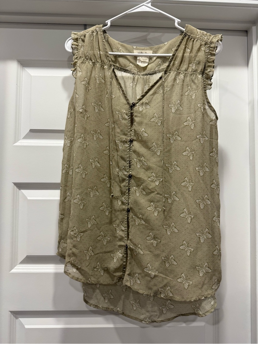 Matilda Jane Olive Green Sleeveless Button-Front Camisole